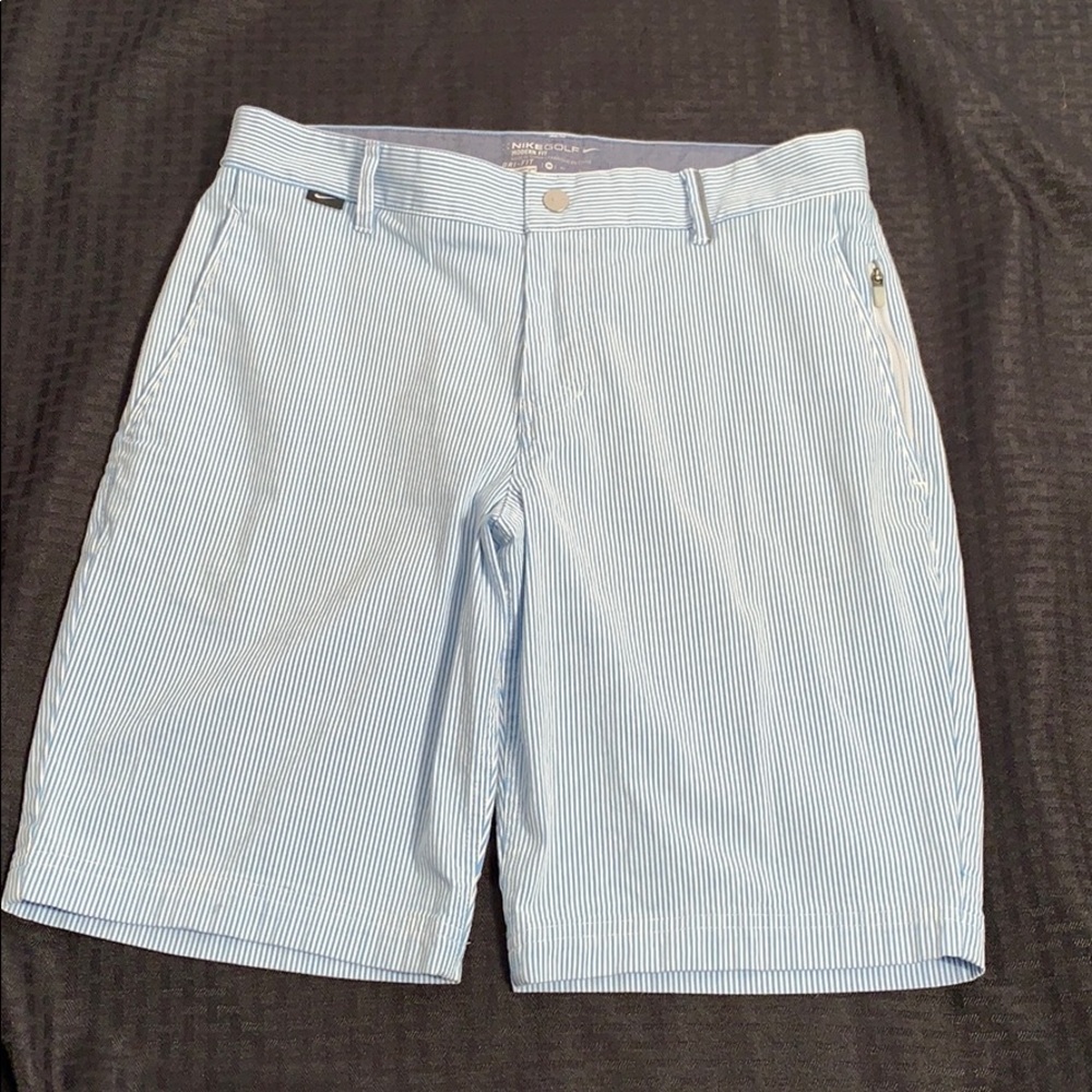 Nike Light Blue Striped Athletic Shorts